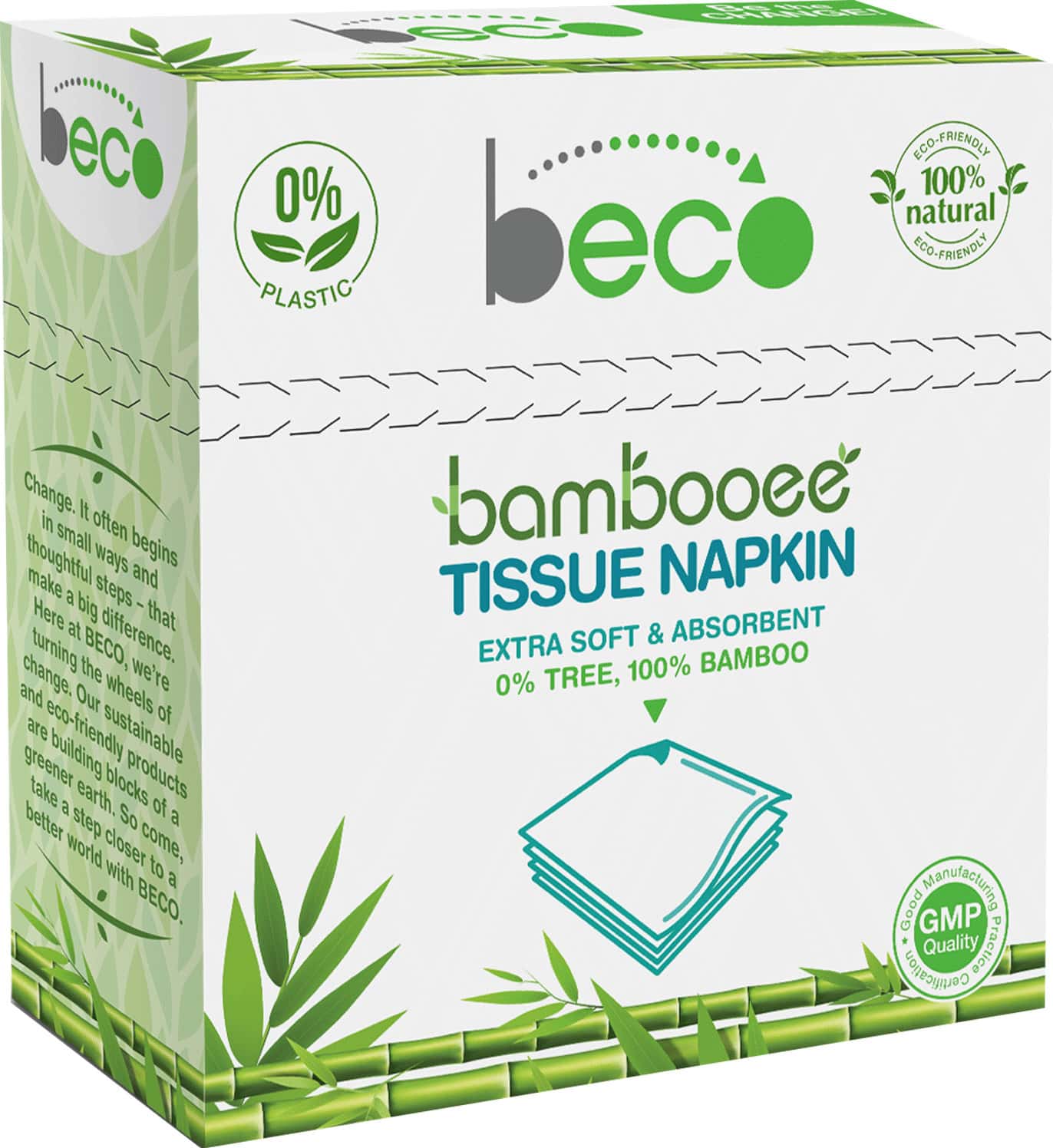 Beco Bambooee Serving Napkins - 2 Ply X 50 Pcs