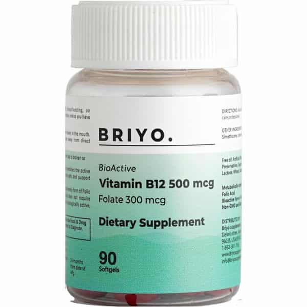 Briyomin B12 - 500 Mcg Bioactive Vitamin B12 (Methylcobalamin) - 90 Capsules