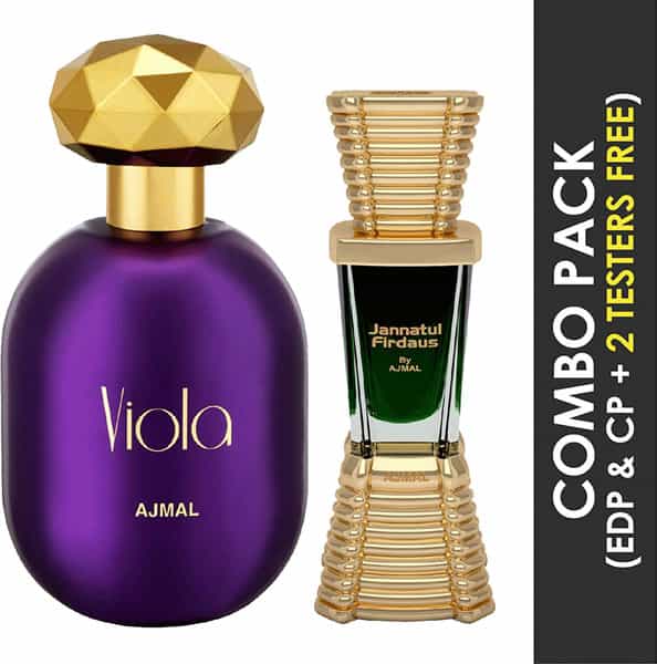 Ajmal Viola Edp 75Ml Perfume For Women And Jannatul Firdaus Cp Oil 10Ml For Unisex