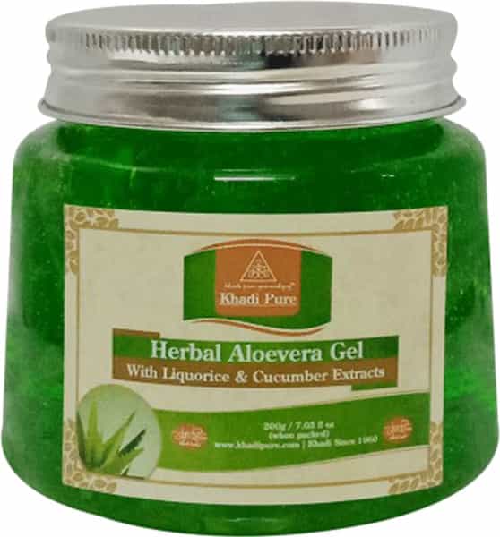 Khadi Pure Herbal Aloevera Gel With Liquorice & Cucumber Extracts (Green) - 200G