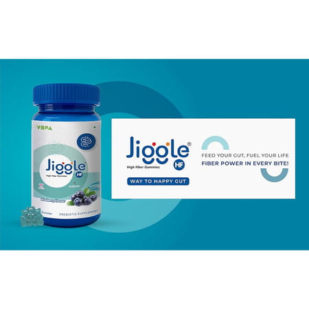 Jiggle Hf High Fiber Gummies | Constipation Relief | Prebiotic Inulin I Natural Digestion|30 Gummies