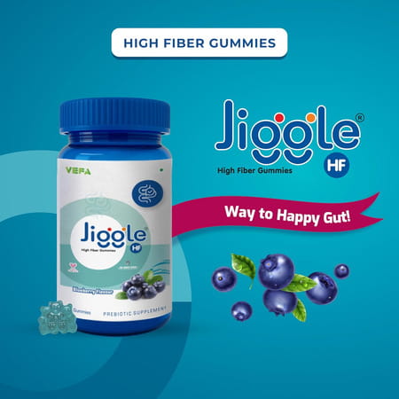 Jiggle Hf High Fiber Gummies | Constipation Relief | Prebiotic Inulin I Natural Digestion|30 Gummies