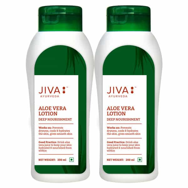 Jiva Aloe Vera Lotion For Deep Moisturization | Dryness & Keeps Refreshed - 200Ml (Pack Of 2)