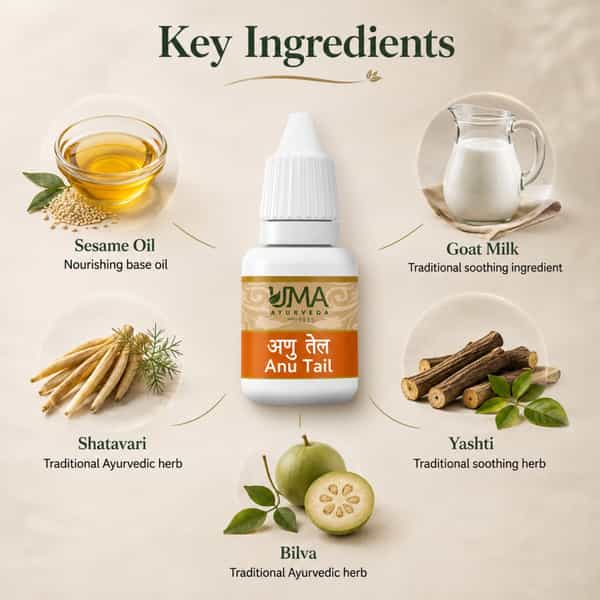 Uma Ayurveda Anu Tail Ayurvedic Oil 10 Ml