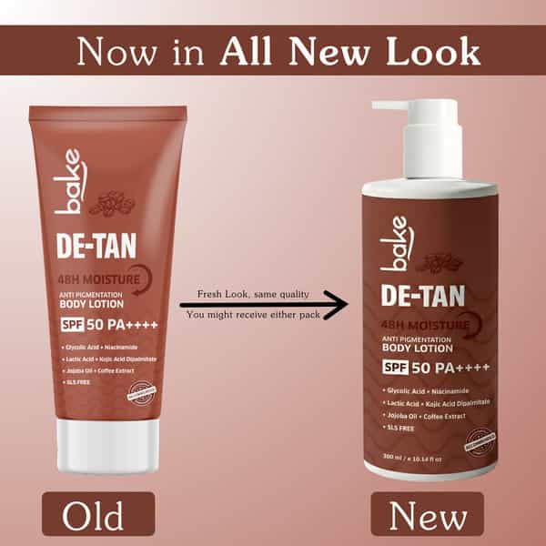 Bake De-Tan Coffee Body Lotion With Kojic | Lactic & Niacinamide + Spf 50 Pa++++ (300Ml)
