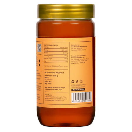 Jiva Ayurveda Multi Flora Honey No Sugar Adulteration Boosts Immunity & Strength - 500g(Pack Of 1)
