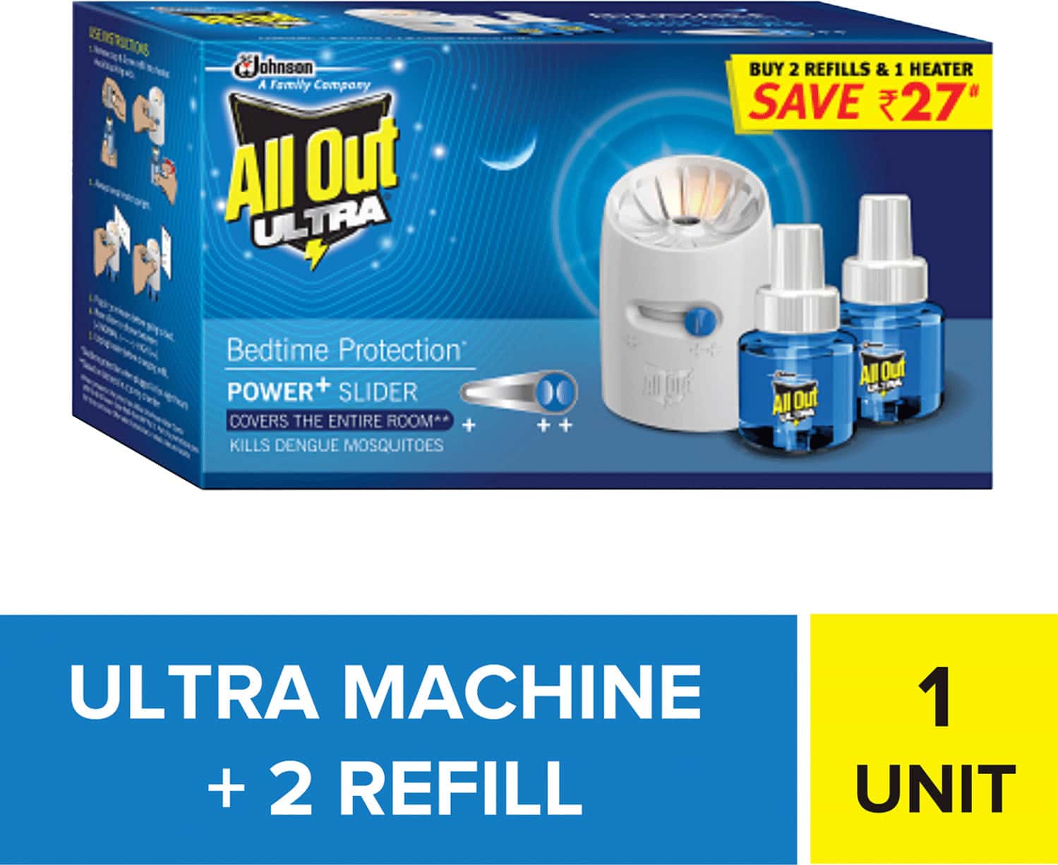All Out Ultra Mosquito Repellant Combi Pack (Machine + 2 Refills)
