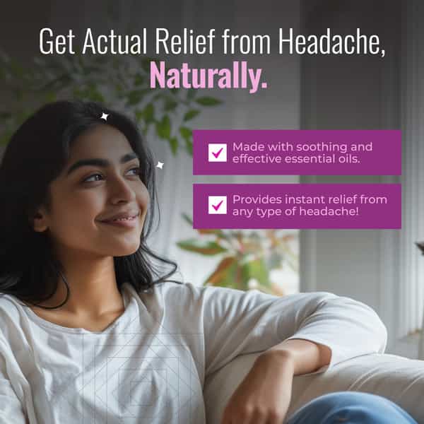 Maya Aromatherapy Headache Relief Premium Roll On Pure Essential Oils Reduces Stress | Pack Of 2