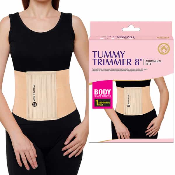 Mom & World Tummy Trimmer 8" Abdominal Belt Body Shaper Belt | Slimming Looks Belt Large Size