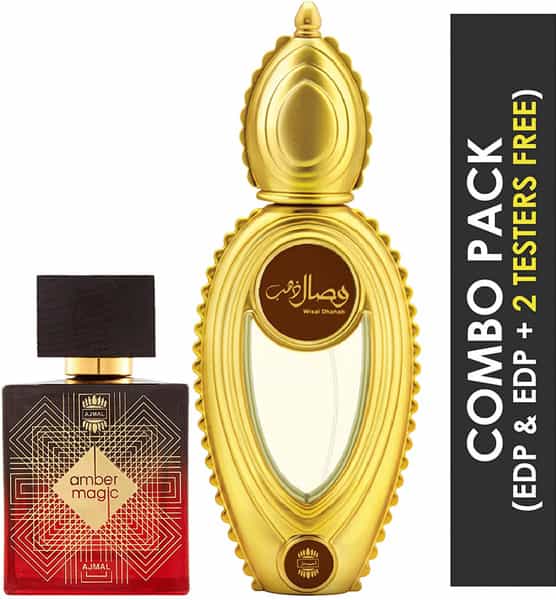 Ajmal Amber Magic Edp 100Ml Perfume For Men And Wisal Dhahab Edp 50Ml Perfume For Men