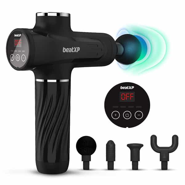 Beatxp Bolt Go Massage Gun |Body Massager Machine For Pain Relief |Touch Display (Metallic Silver)