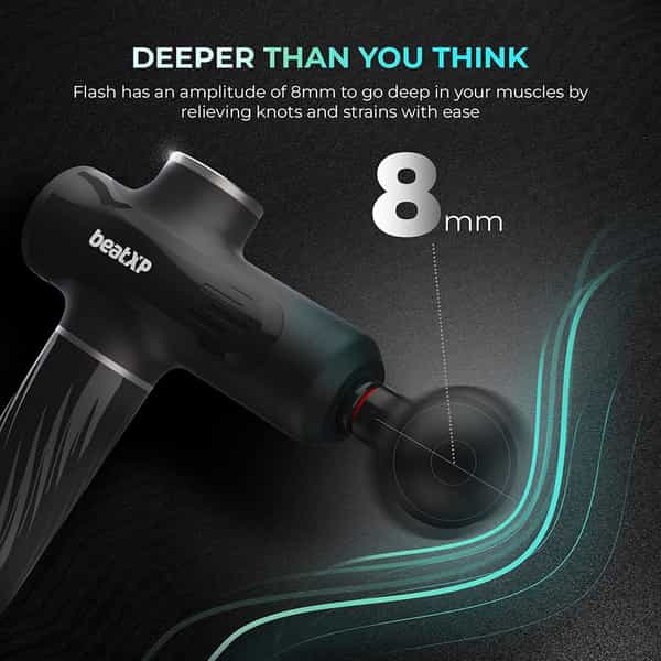 Beatxp Bolt Go Massage Gun |Body Massager Machine For Pain Relief |Touch Display (Metallic Silver)