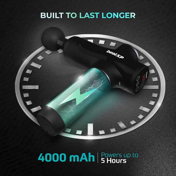 Beatxp Bolt Go Massage Gun |Body Massager Machine For Pain Relief |Touch Display (Metallic Silver)