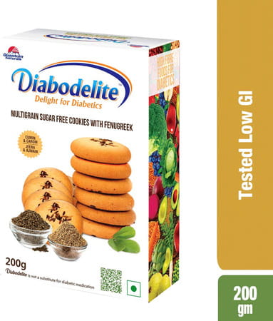 Quantum Naturals Diabodelite Cookies | Jeera & Ajwain Flavour| Herbal & Natural| 200 G