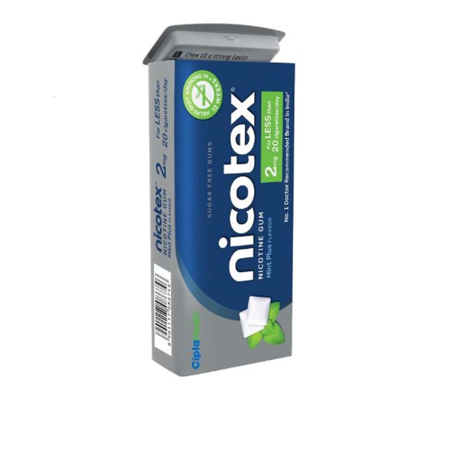 Nicotex 2mg Mint Plus Flavour Sugar Free Tin Of 29 Chewing Gums
