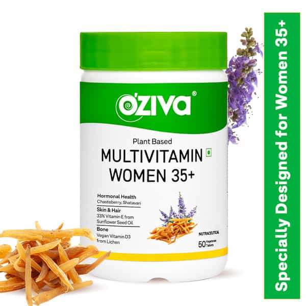 Oziva Plant Based Multivitamins For Women 35+ | For Hormonal Health | Skin & Hair | Bone Health