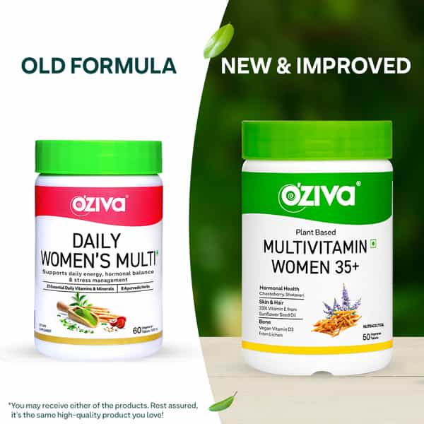 Oziva Plant Based Multivitamins For Women 35+ | For Hormonal Health | Skin & Hair | Bone Health