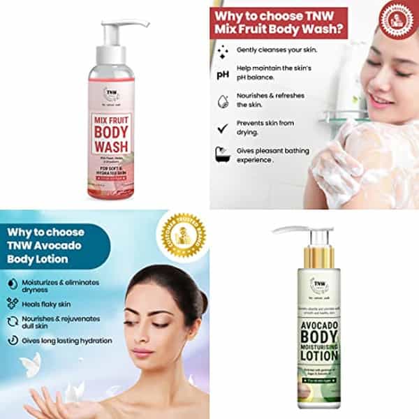 Tnw The Natural Wash Mix Fruit Body Wash And Avocado Body Lotion