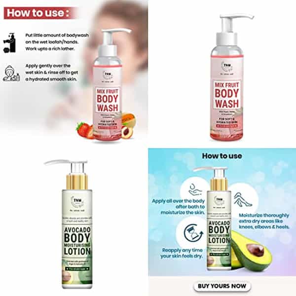 Tnw The Natural Wash Mix Fruit Body Wash And Avocado Body Lotion