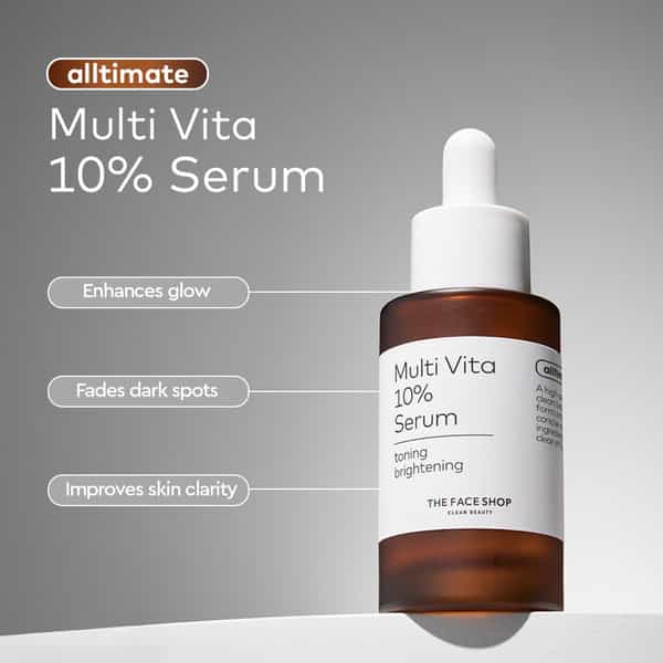 The Face Shop Alltimate Multi Vita 10% Serum - Korean | Vitamin C | Brightening Illuminating - 30Ml