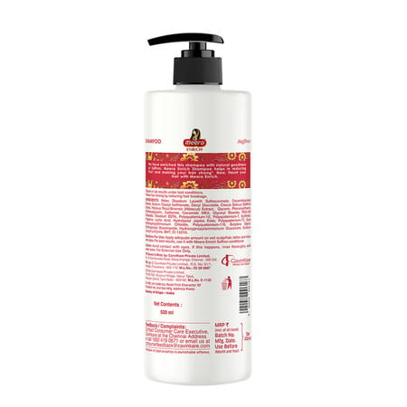 Meera Enrich Shampoo For Strong & Anti-Frizz Hair | Enriched With Kashmir'S Saffron | 500ml