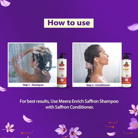 Meera Enrich Shampoo For Strong & Anti-Frizz Hair | Enriched With Kashmir'S Saffron | 500ml