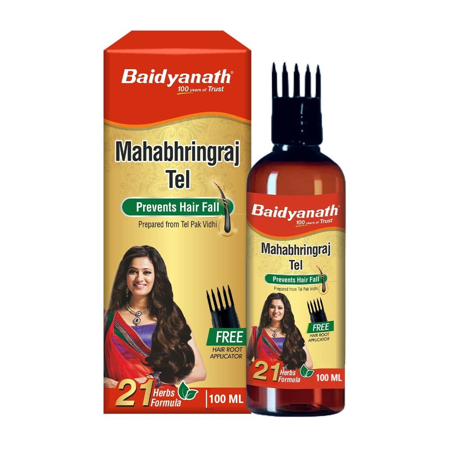 Baidyanath Mahabhringraj Pure Ayurvedic Hair Oil | No Added Chemicals & Fragrance - 100ml