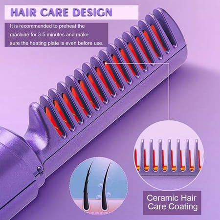 Ktein Wireless Hair Styling Comb Magic - Versatile Electric Mini Straightener