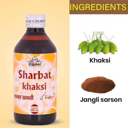 Cipzer Sharbat Khaksi 200ml | Ayurvedic Support For Immune Health & Fever Relief