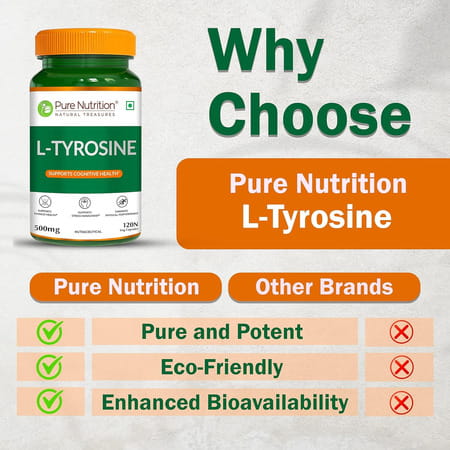 Pure Nutrition L-Tyrosine 500mg - 120 Veg Capsules