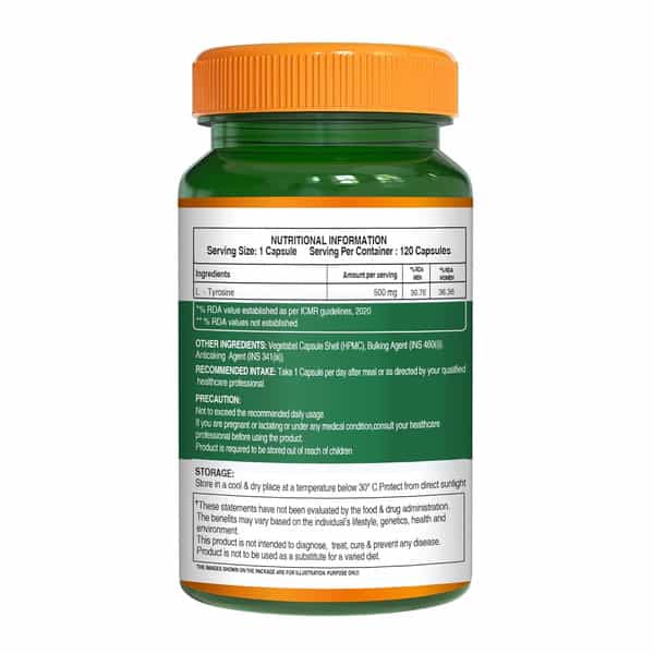 Pure Nutrition L-Tyrosine 500Mg - 120 Veg Capsules