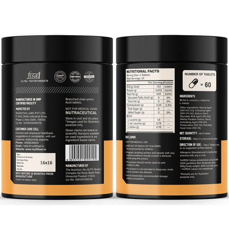 Myfitfuel Advance Bcaa (2:1:1) Plus (3000 Mg) Amino Acid | 60 Tablets