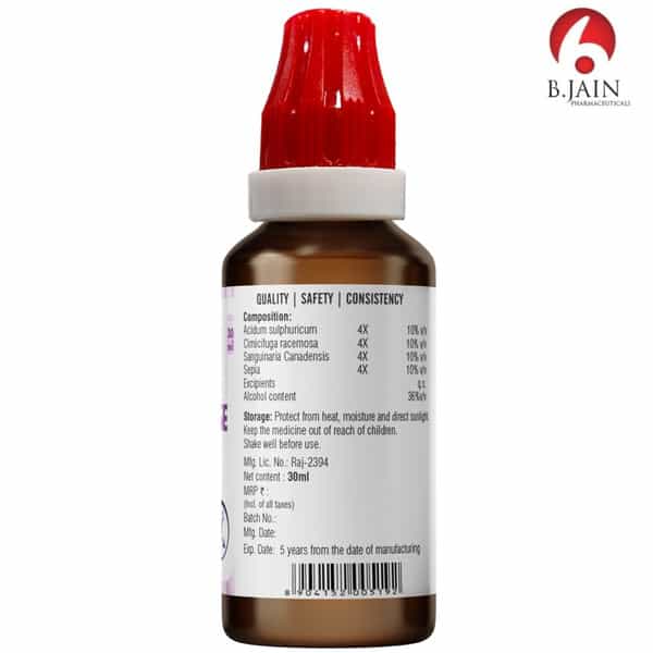 Bjain Omeo Meno Ease Drops For Easing Post And Pre Menopausal Conditions - 30Ml