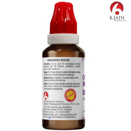 Bjain Omeo Meno Ease Drops For Easing Post And Pre Menopausal Conditions - 30ml