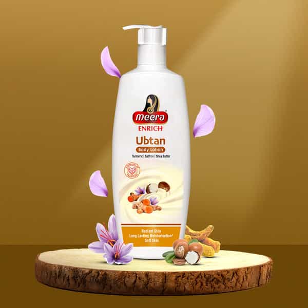 Meera Enrich Ubtan Body Lotion For Smooth,Soft & Radiant Skin,Turmeric,Saffron & Shea Butter,400Ml