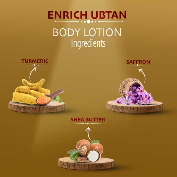Meera Enrich Ubtan Body Lotion For Smooth,Soft & Radiant Skin,Turmeric,Saffron & Shea Butter,400Ml