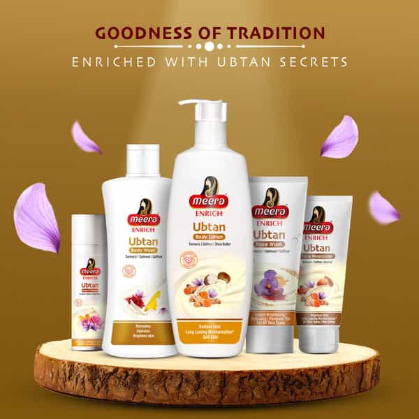 Meera Enrich Ubtan Body Lotion For Smooth,Soft & Radiant Skin,Turmeric,Saffron & Shea Butter,400Ml