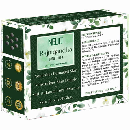 Neud Rajnigandha Luxury Artisan Handmade Soaps Bar Deep Moisturizing & Skin Repair - 125gm