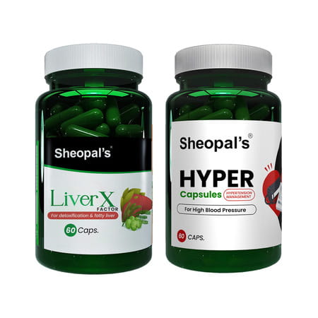Sheopal'S Super Combo Liver X Factor 60capsule For Liver Detox & Hyper 60capsule For Hypertension