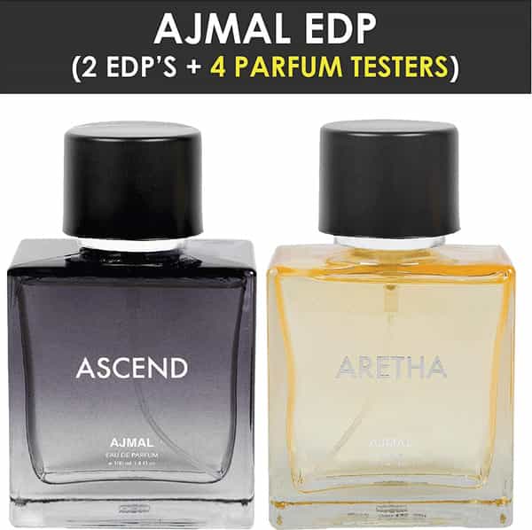 Ajmal Ascend For Men And Women & Aretha For Women Edp Combo Pack Of 2 Each 100Ml (Total 200Ml)