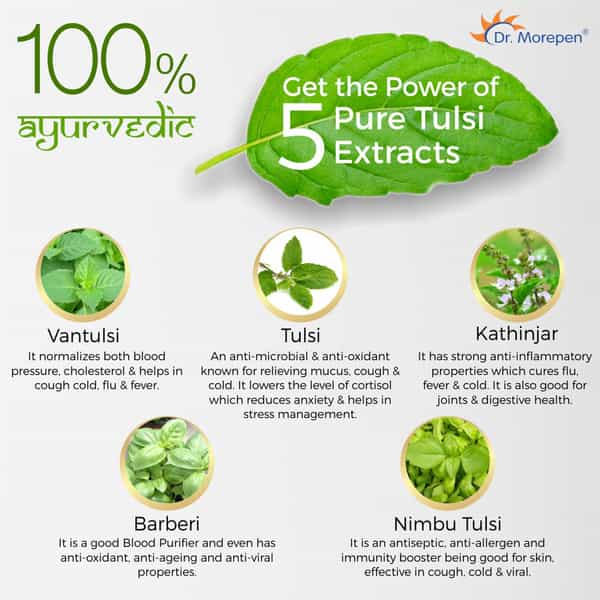 Dr. Morepen Natural & Pure Honey- 250G- Tulsi Drop For Immunity- 30Ml & Tulsi Green Tea - 25 Bags