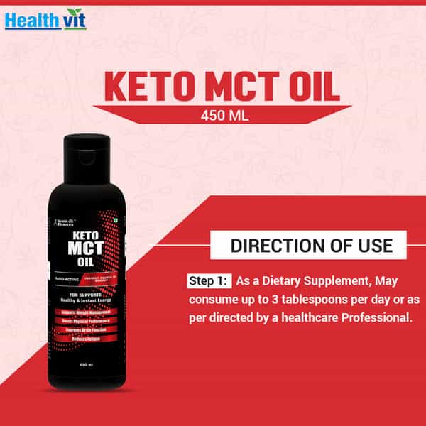 Healthvit Fitness Keto Mct Oil Instant Source Of Energy - 450Ml