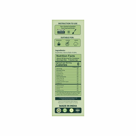 Zindagi Stevia Sachet |100% Natutal Stevia Powder |Zero Calorie Sugarfree|50 Sachets |Pack Of 10