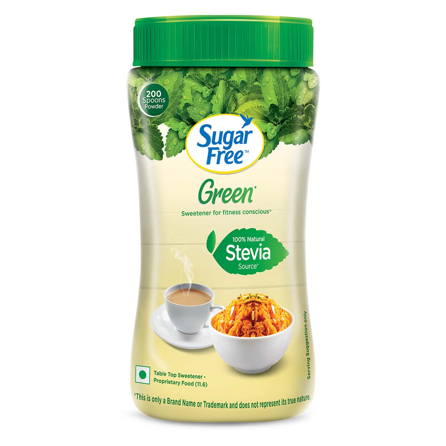 Sugar Free Green Sweetener With Natural Stevia - 200 G Jar