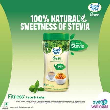 Sugar Free Green Sweetener With Natural Stevia - 200 G Jar
