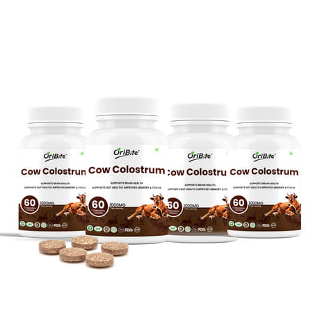 Oribite Cow Colostrum Chewable Tablets For Immunity & Strength 60 Tablets