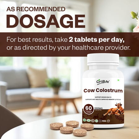 Oribite Cow Colostrum Chewable Tablets For Immunity & Strength 60 Tablets