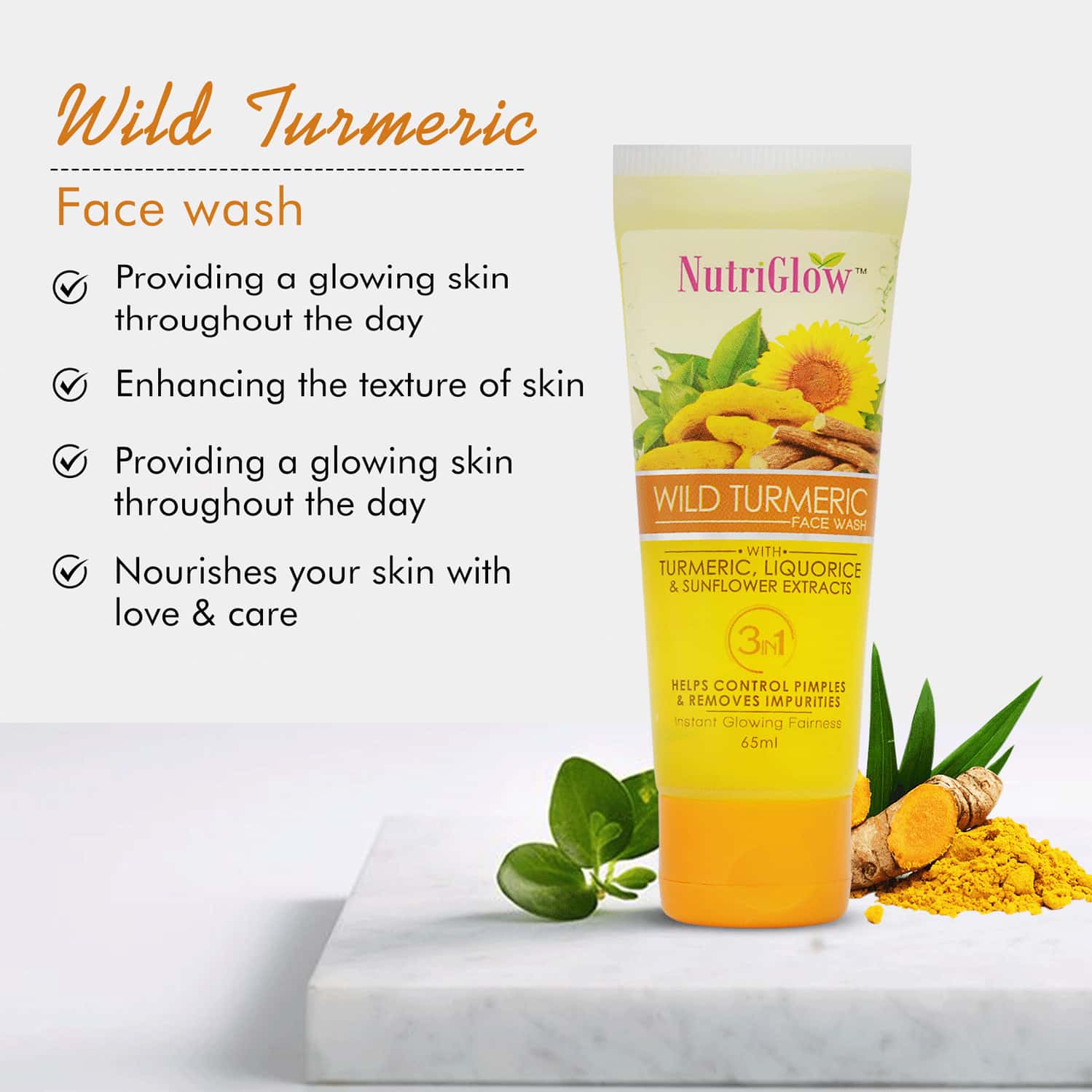 Buy NUTRIGLOW DIAMOND RADIANCE NEEM TULSI & WILD TURMERIC FACE WASH