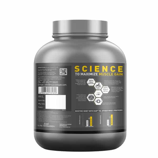 Muscleblaze Biozyme Performance Whey Protein Powder | 2Kg | Butter Cookie | 25G Protein Per Scoop