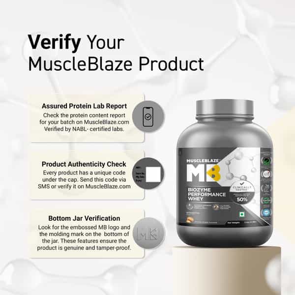 Muscleblaze Biozyme Performance Whey Protein Powder | 2Kg | Butter Cookie | 25G Protein Per Scoop